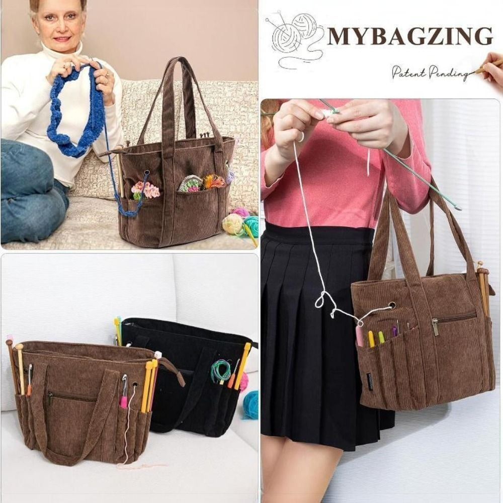 Knitting Yarn Storage Bag Crochet Hooks Sewing Tools Organizer Case