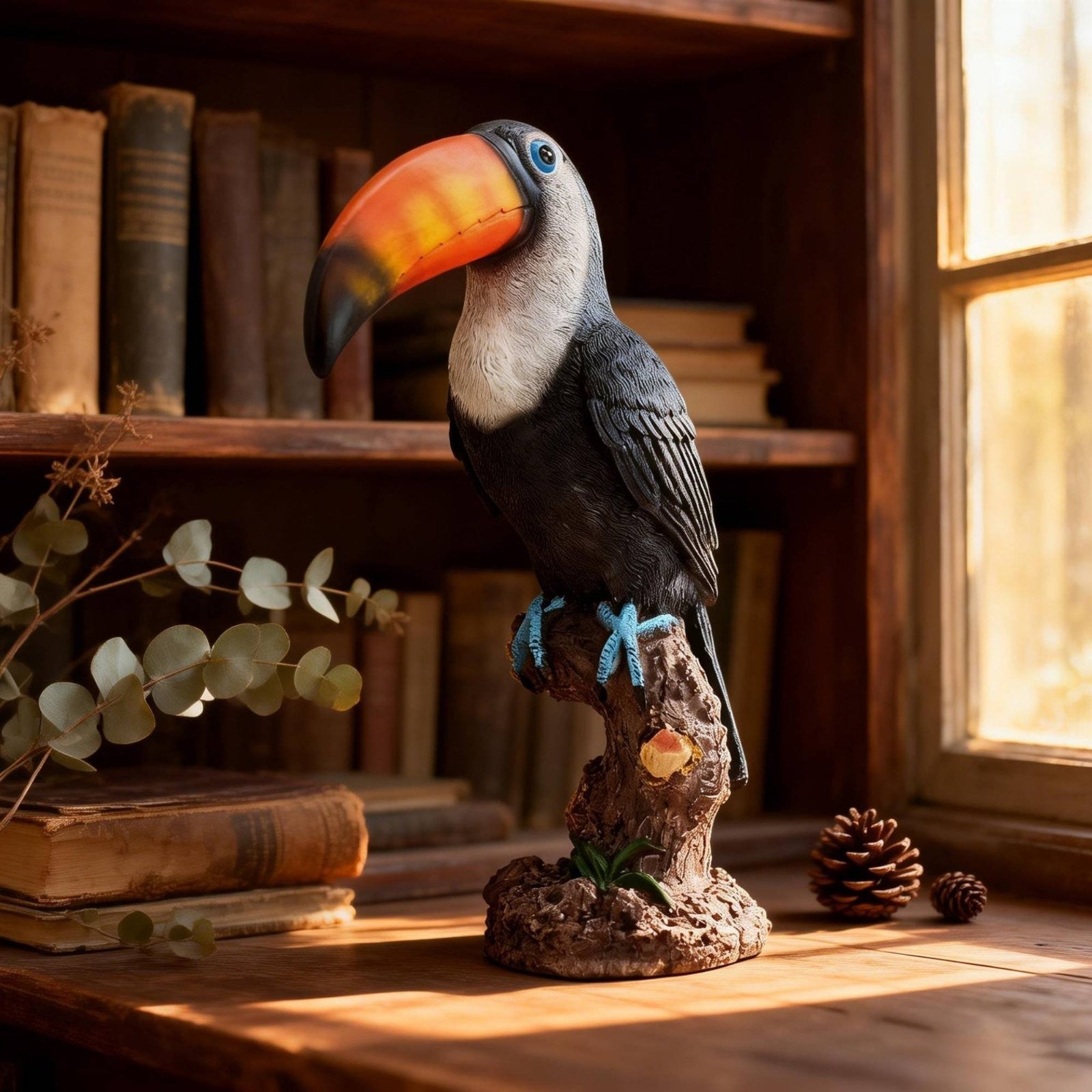 Toucan Figurine Garden Feel Toucan Statue Hand-Painted Look for Balcony