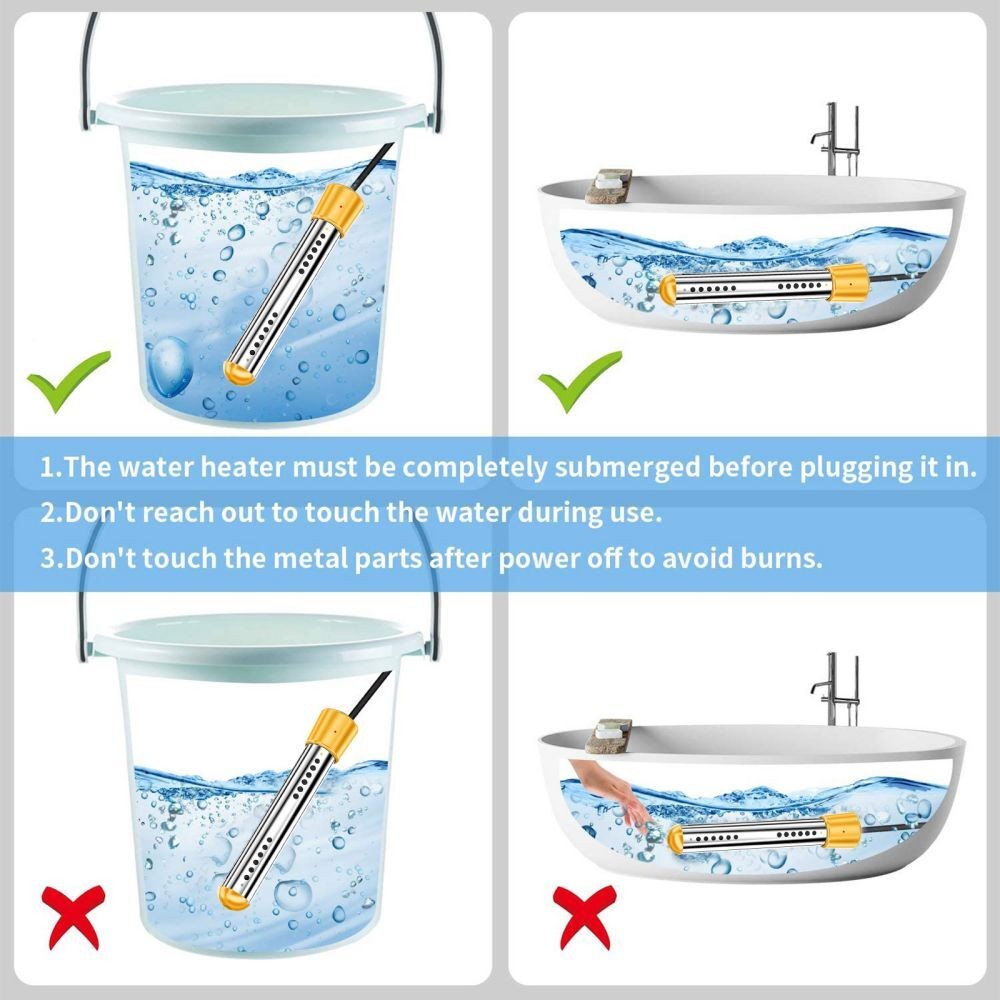 3000W Immersion Water Heater Electric Boiler Heating Portable Suspension UK Plug