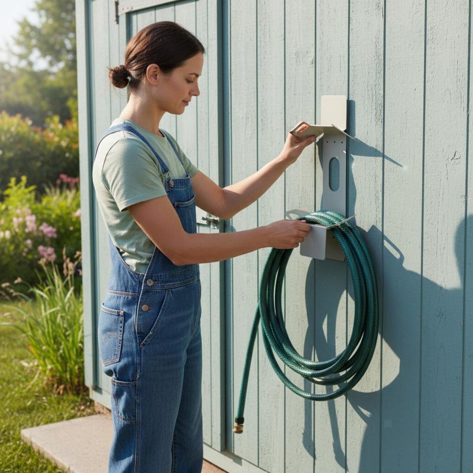 Garden Hose Rack Wall Rack Heavy Duty Metal for Terrace Basement Garage
