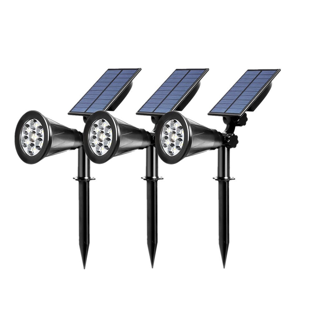 3pcs 7LED Solar Spot Lights Colour Change Projection Stake Garden Light Outdoor