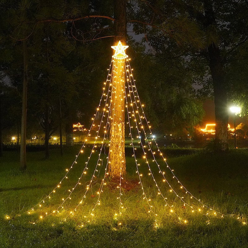 3m Waterfall Christmas Tree Lights 292 LED Solar USB Rechargeable Remote Control