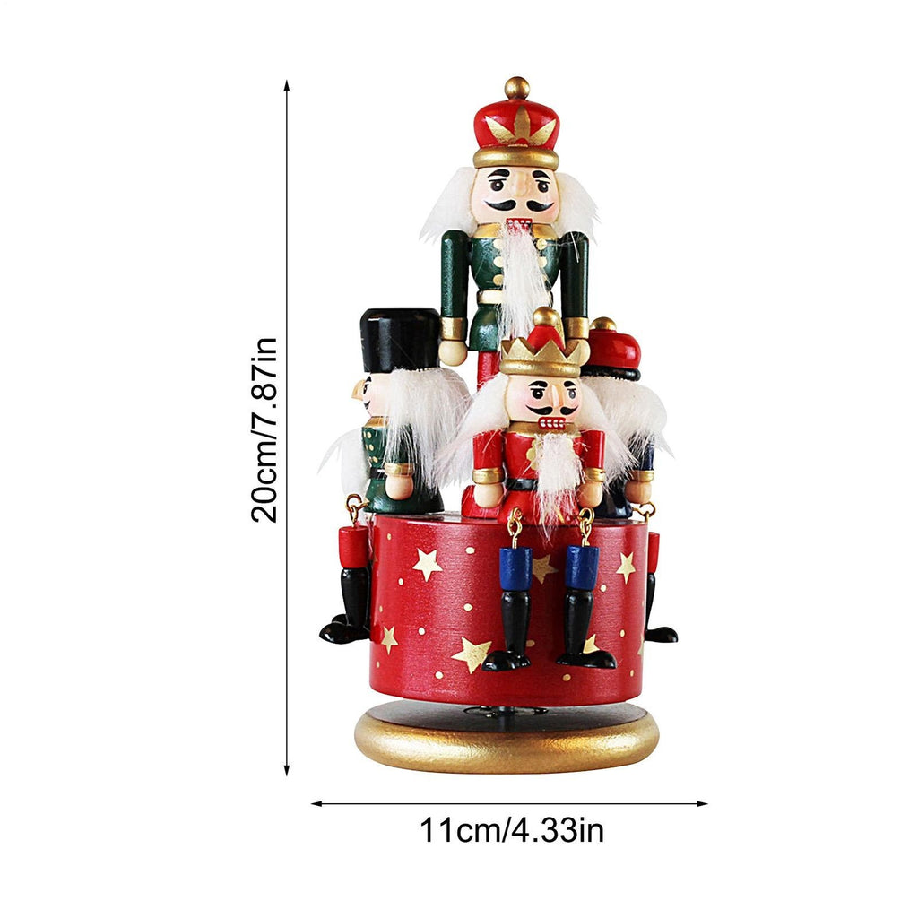 Christmas Music Box Funny Nutcracker Musical Box Hand-painted Rotating Octave Bo