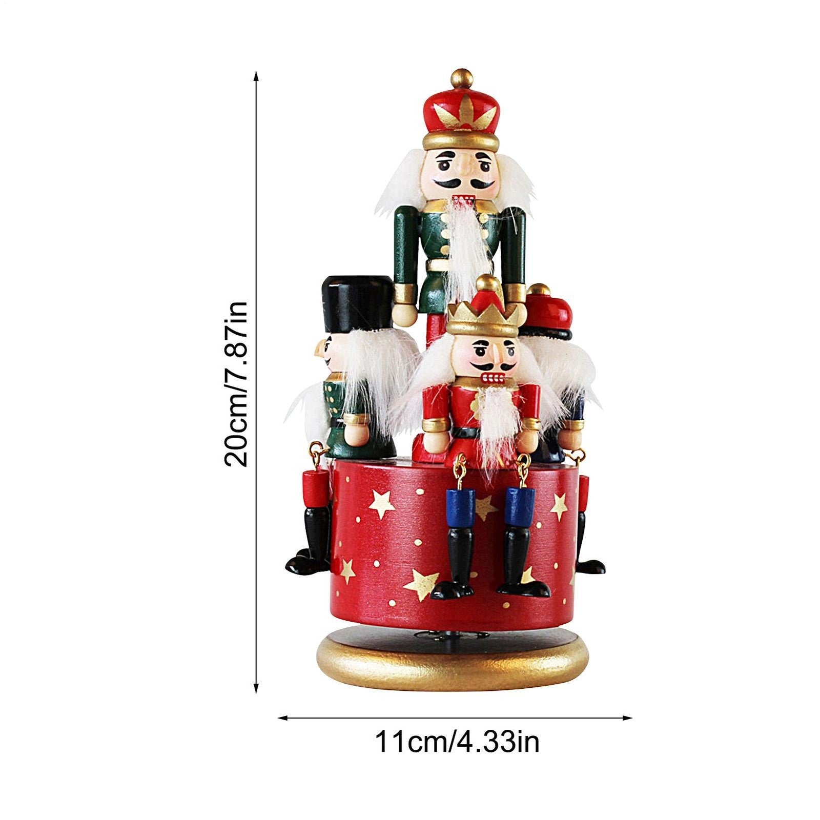Christmas Music Box Funny Nutcracker Musical Box Hand-painted Rotating Octave Bo