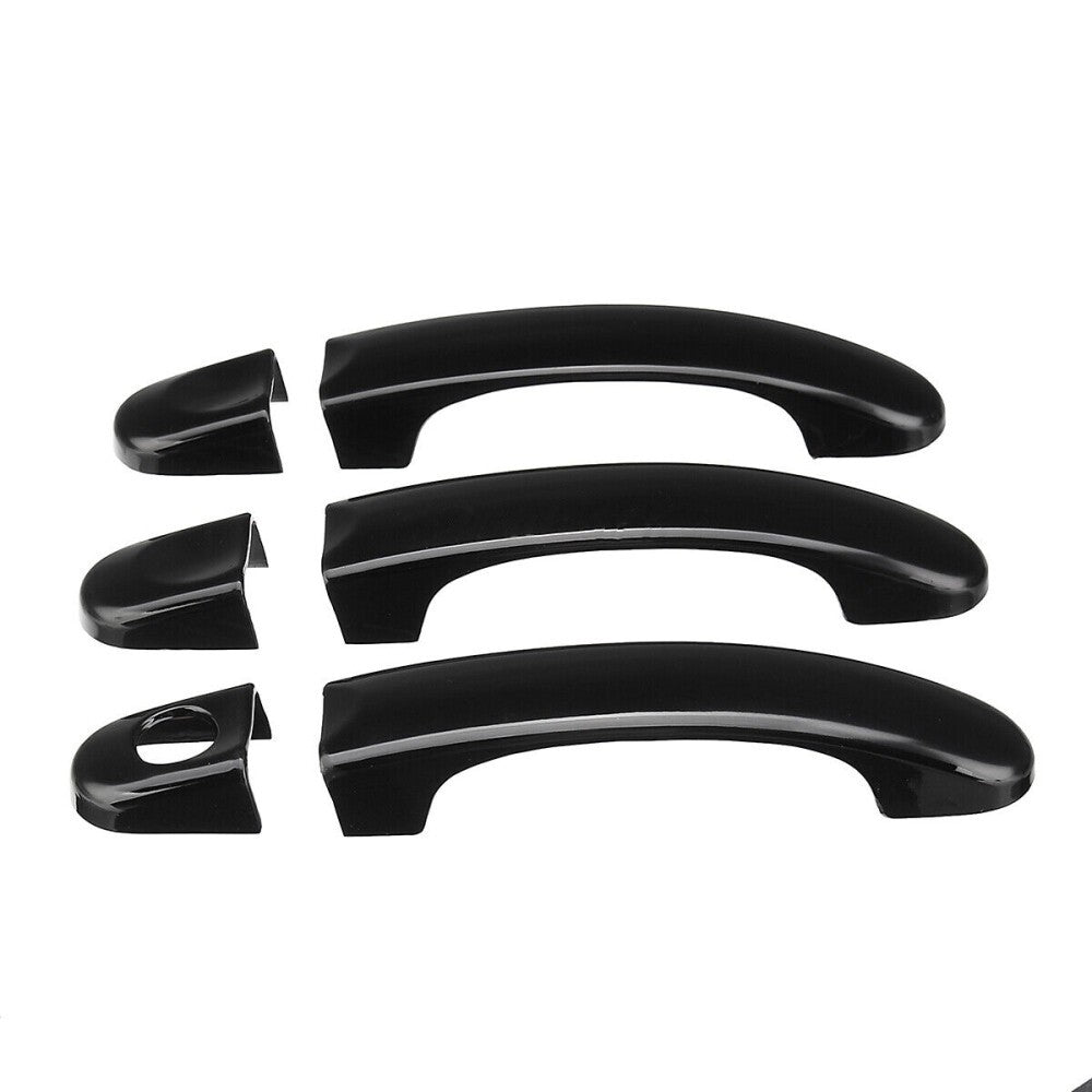GLOSS BLACK DOOR HANDLE COVERS TRIM FOR VW TRANSPORTER T5 T6 CARAVELLE CADDY VAN