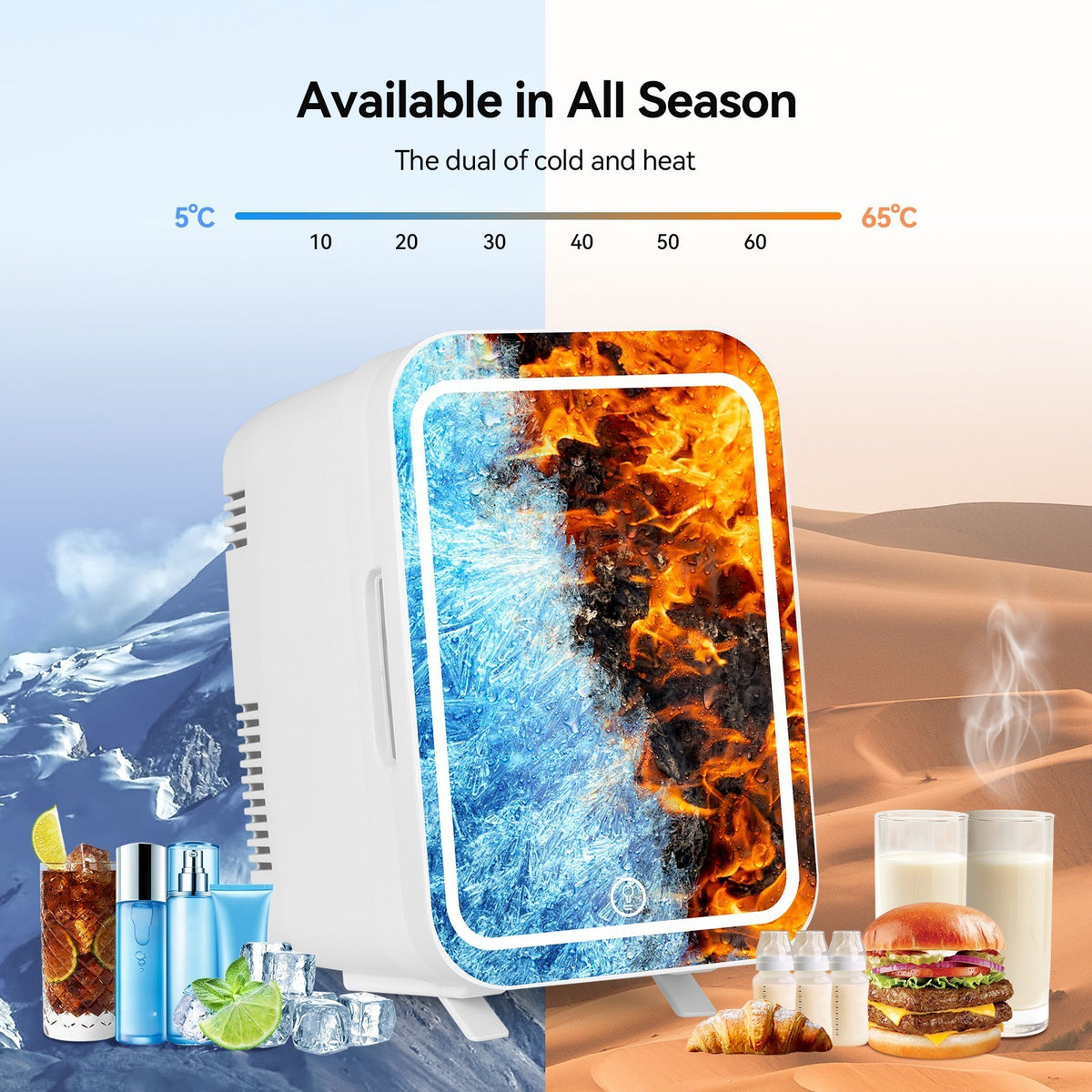 Mini Fridge 4L Portable Table Top Electric Small Cooler Warmer Ice Box Car Home