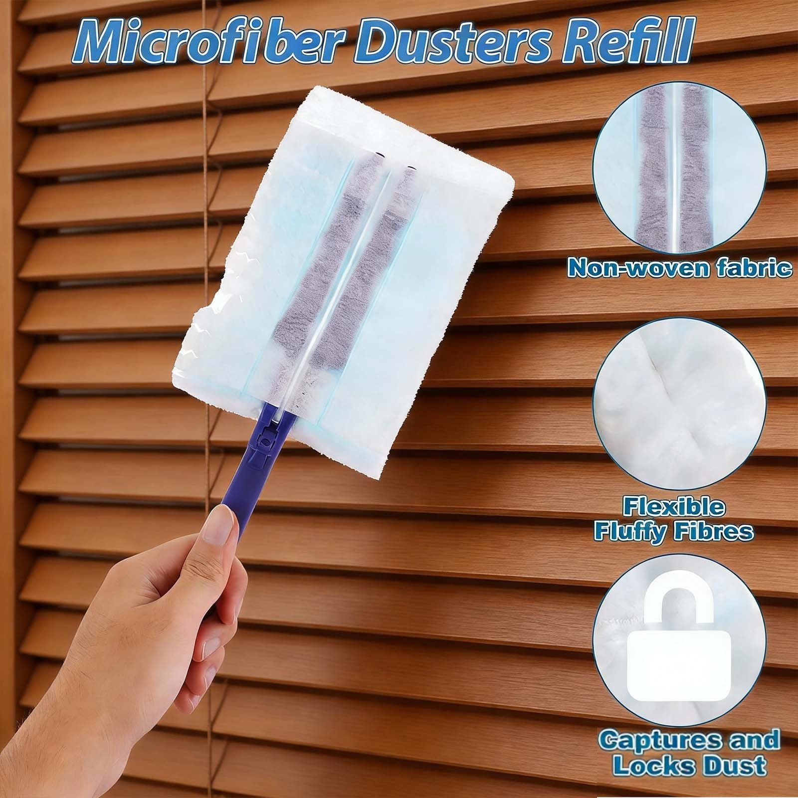 Flash Dust Magnet Fluffy Duster Kit with Extendable Long Handle + 50 Refills