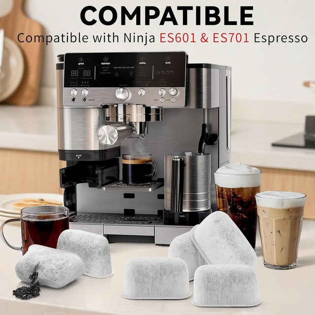 12 Pcs Water Filter Inserts for Ninja Luxe Cafe Espresso Machines Carbon Filters