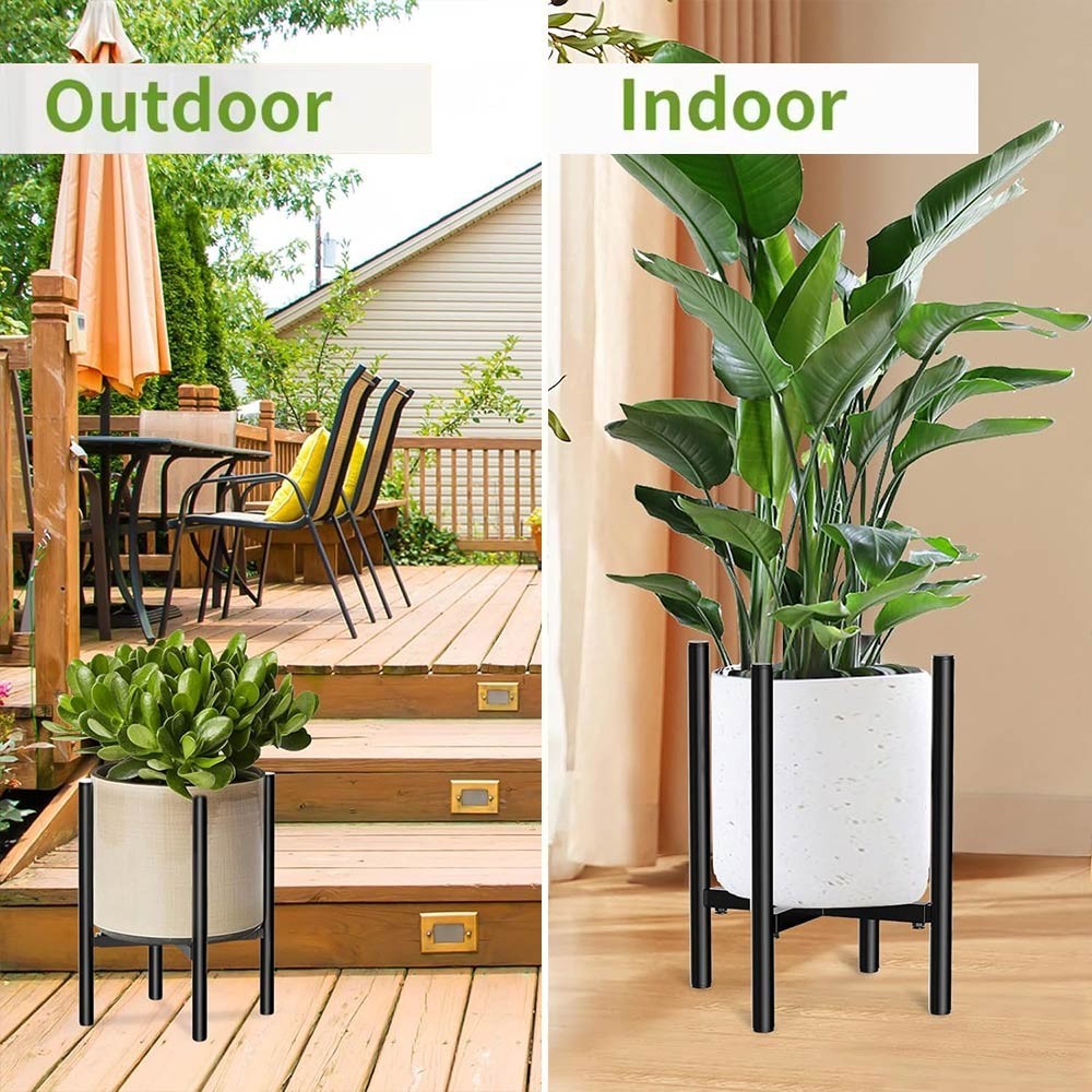 Adjustable Flower Pot Plant Stand Metal Indoor Outdoor Expandable Plant Holder