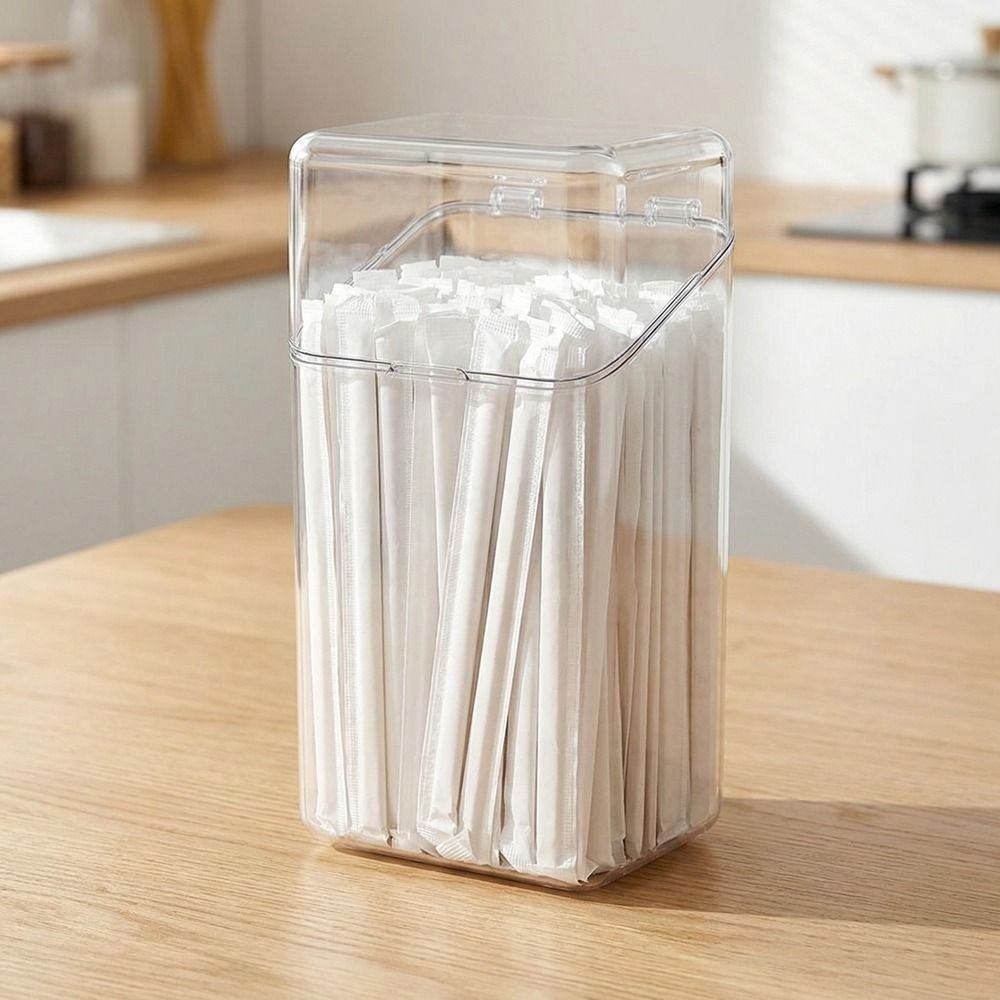 Straw Organizer Plastic Container Bottle Drinking Straw Holder Straw Dispenser