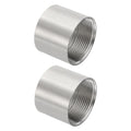 2 Pcs 1-1/2" x 1-1/2" Female BSPT Thread 304 Stainless Steel Pipe Coupling