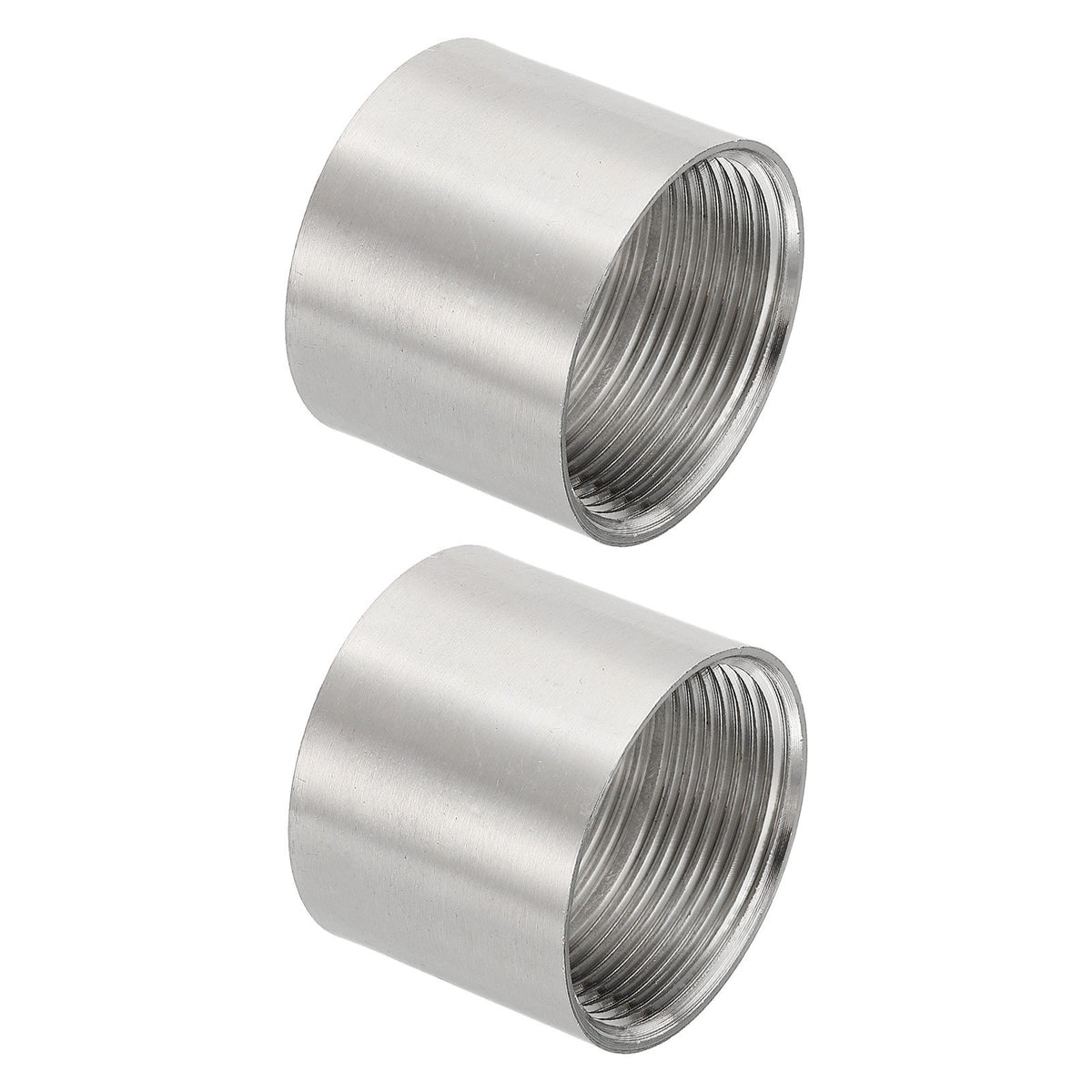2 Pcs 1-1/2" x 1-1/2" Female BSPT Thread 304 Stainless Steel Pipe Coupling