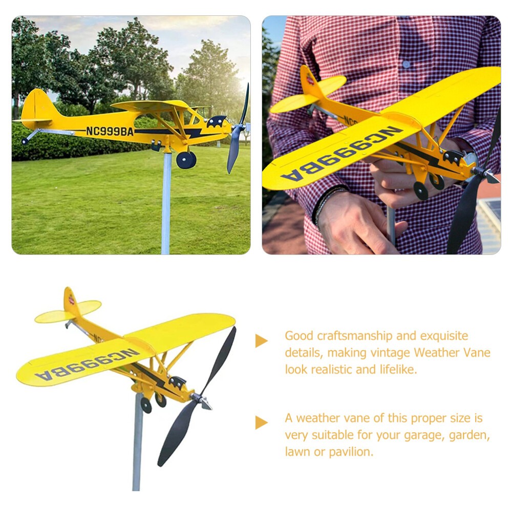 Airplane Weathervane Weather Vane Wind Direction Compass Garden Decor Windmill
