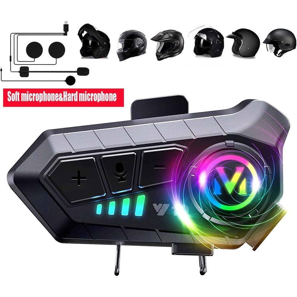 2x Bluetooth Motorcycle Helmet Headset Intercom Wireless Motorbike Headphone