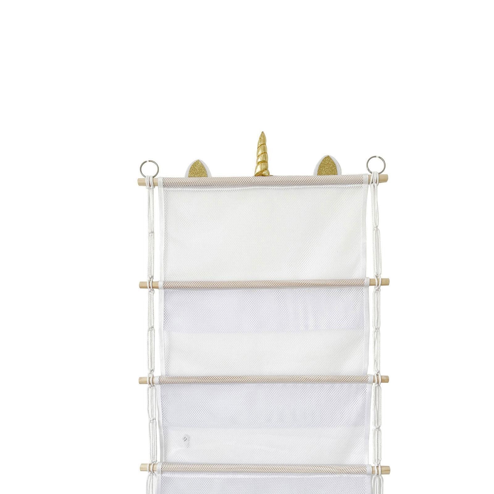 Wall Hanging Toy Organizer 3 Tier Plush Toy Storage Net for Nursery Bathroom