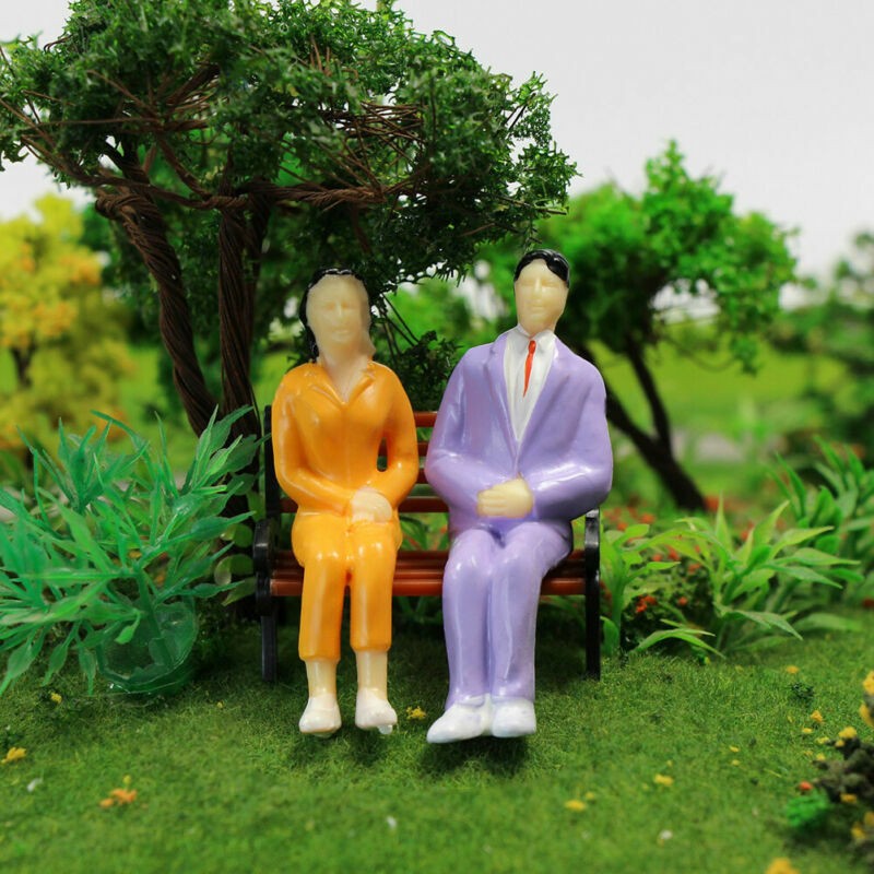 50pcs Model Train G scale Sitting Figures 1:25 Painted Seated People 7 Poses