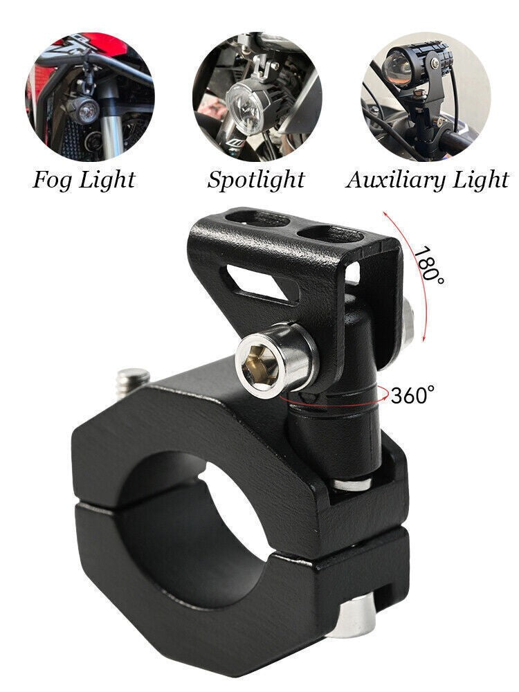 2X CNC Motorcycle Mount Brackets Holder Clamp 18mm-30mm Headlight Fog Spot Light