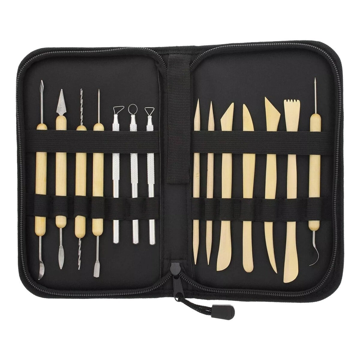 14Pcs Pottery Sculpting Tool Wood and Metal Modelling Clay Complete Tools Set