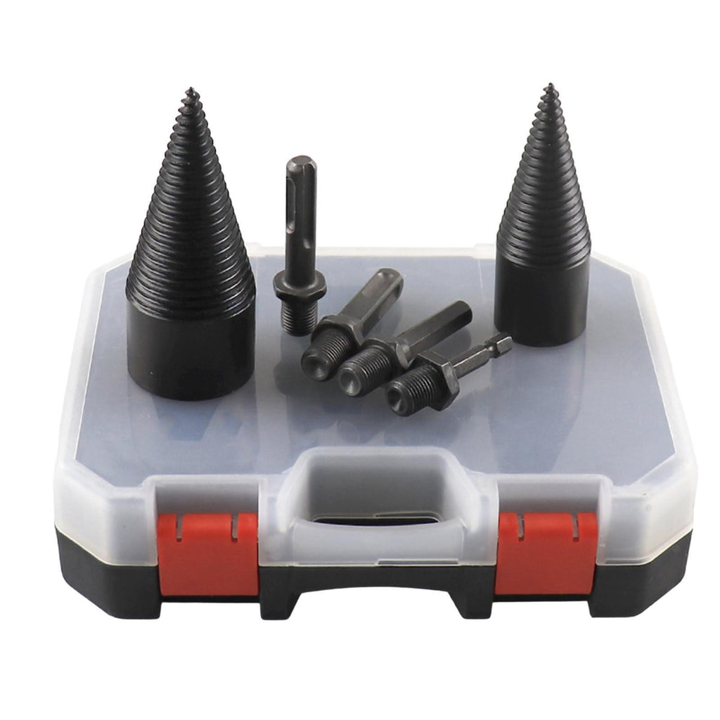 6Pcs Wood Log Splitter Splitting Drill Bit Kit Portable Detachable for Outdoor