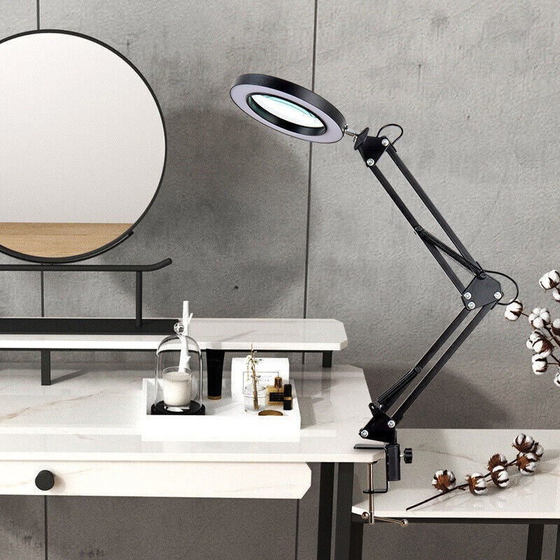 10X Magnifying Glass Lamp LED Light Magnifier Desk Table Task Craft Work Bench
