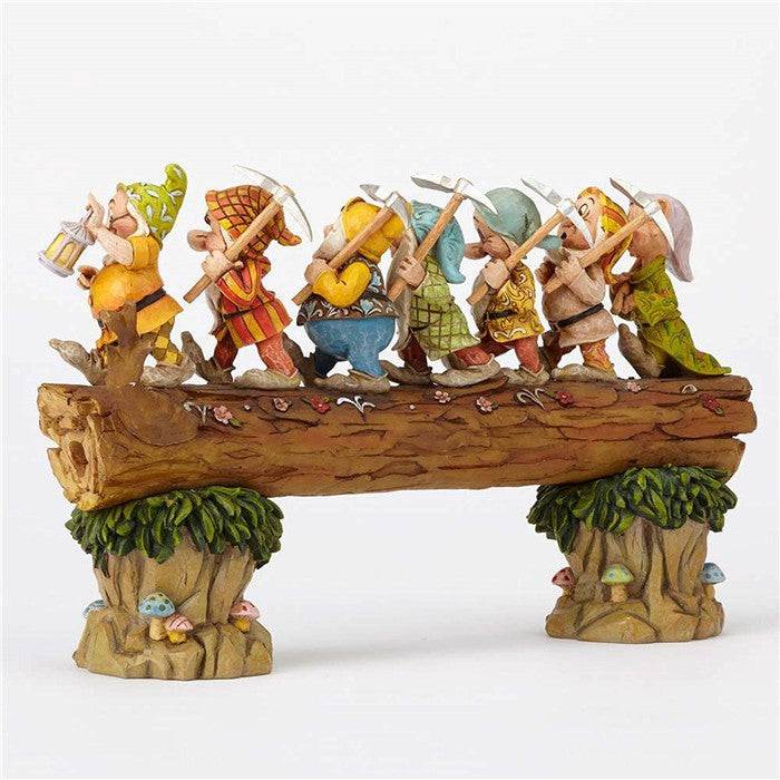 Fairy Tales Seven Dwarfs Tree Stump Cartoon Elf Garden Ornament Statue