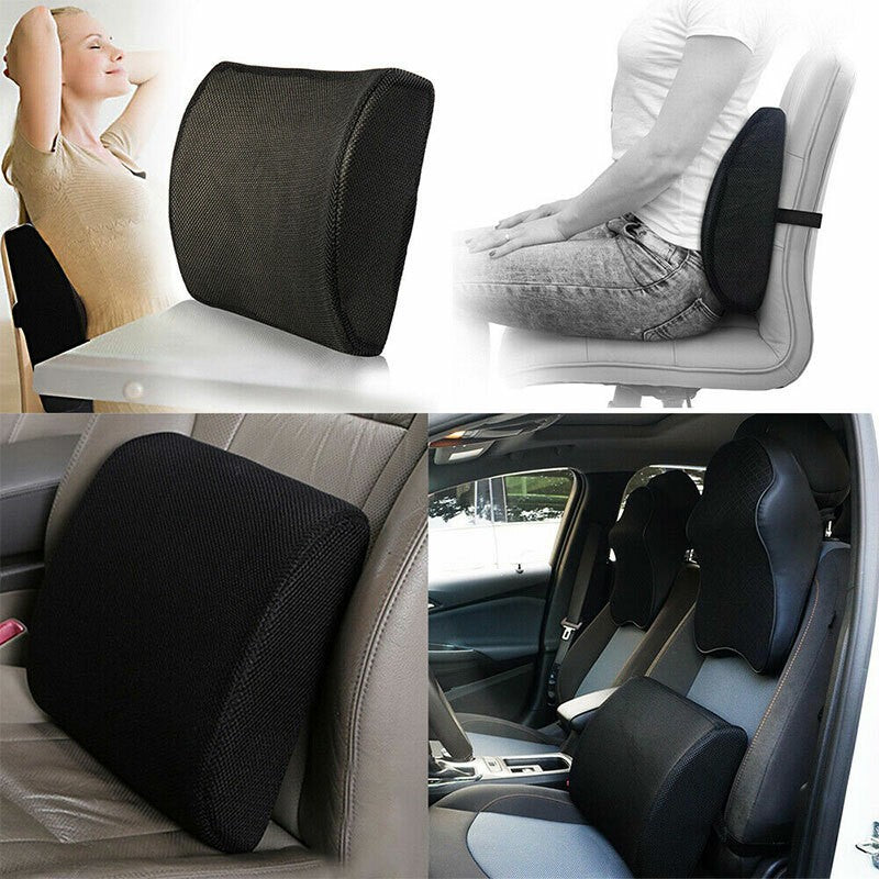 Memory Foam Seat Back Pain Support Booster Cushion Chair Car Pillow Lumbar Lower