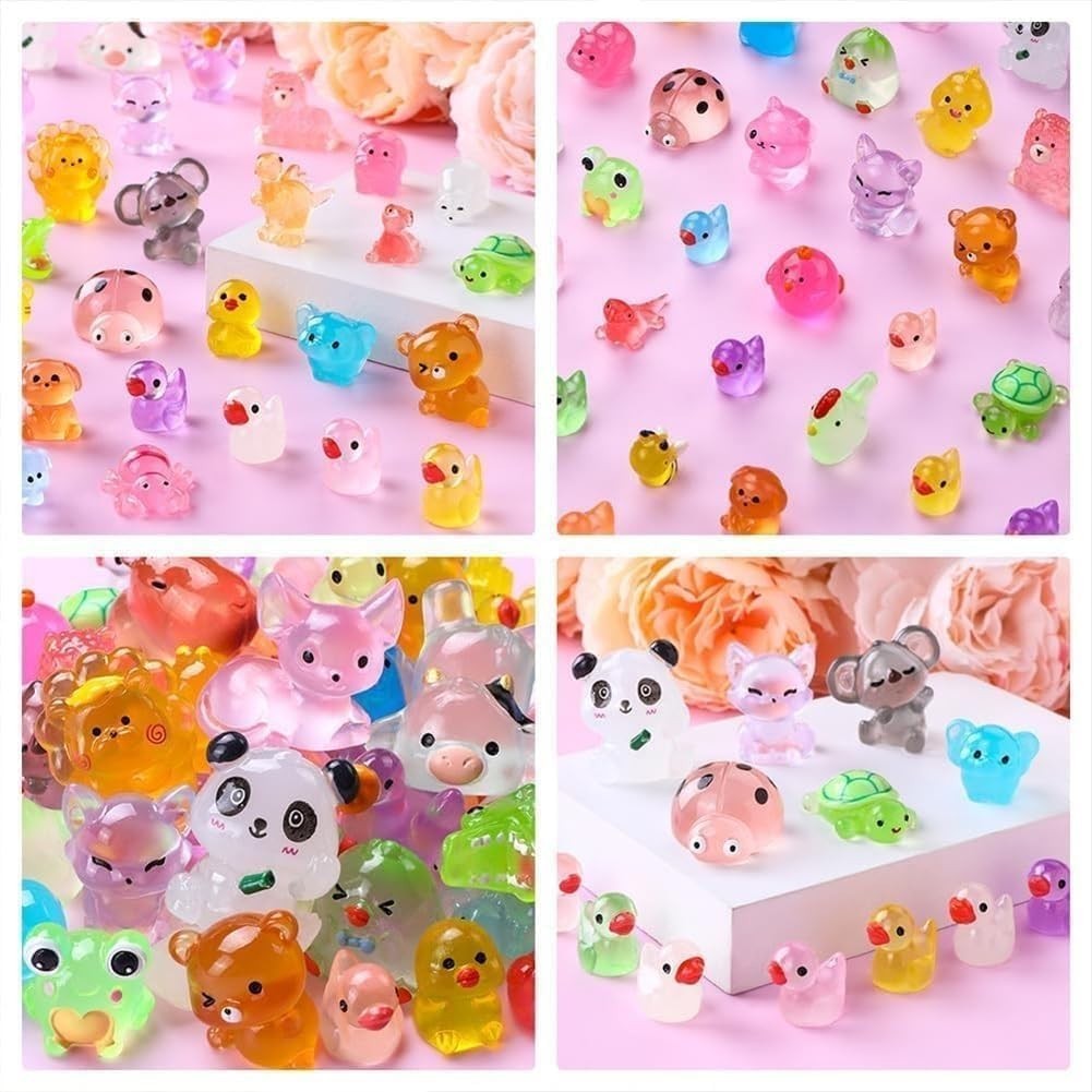 1-100Pcs Blind Bags Mini Luminous Animal Miniature Resin Model Surprise Mystery