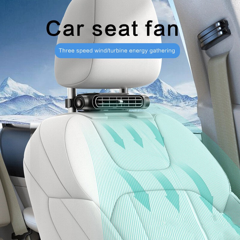 Car Rear Seat Fan USB Powered Car Headrest Cooling Air Fan Car Interior Fan