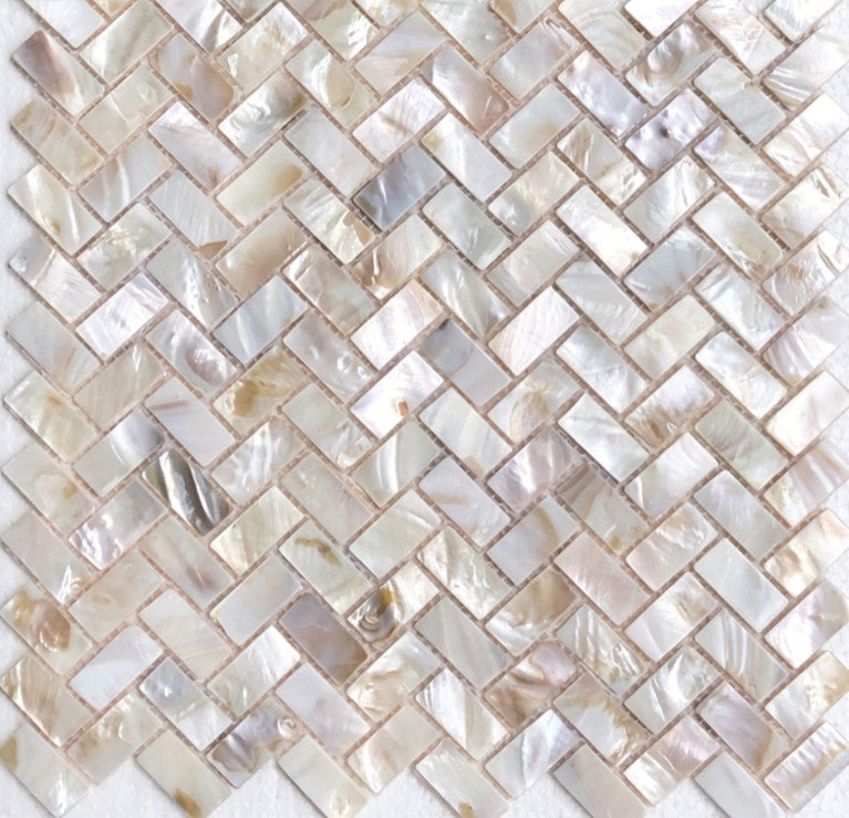 Herringbone Shell Mosaic Tile Mother of Pearl for Bathroom Kitchen Backsplash