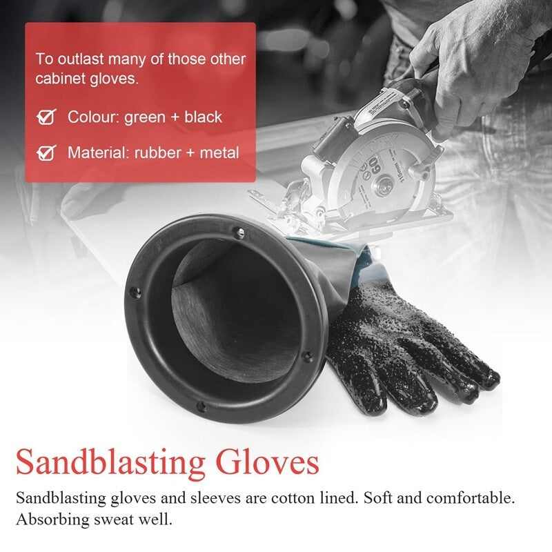 1Pair Heavy Duty Sandblasting Gloves 60cm For Sandblaster Sand Blast Cabinet