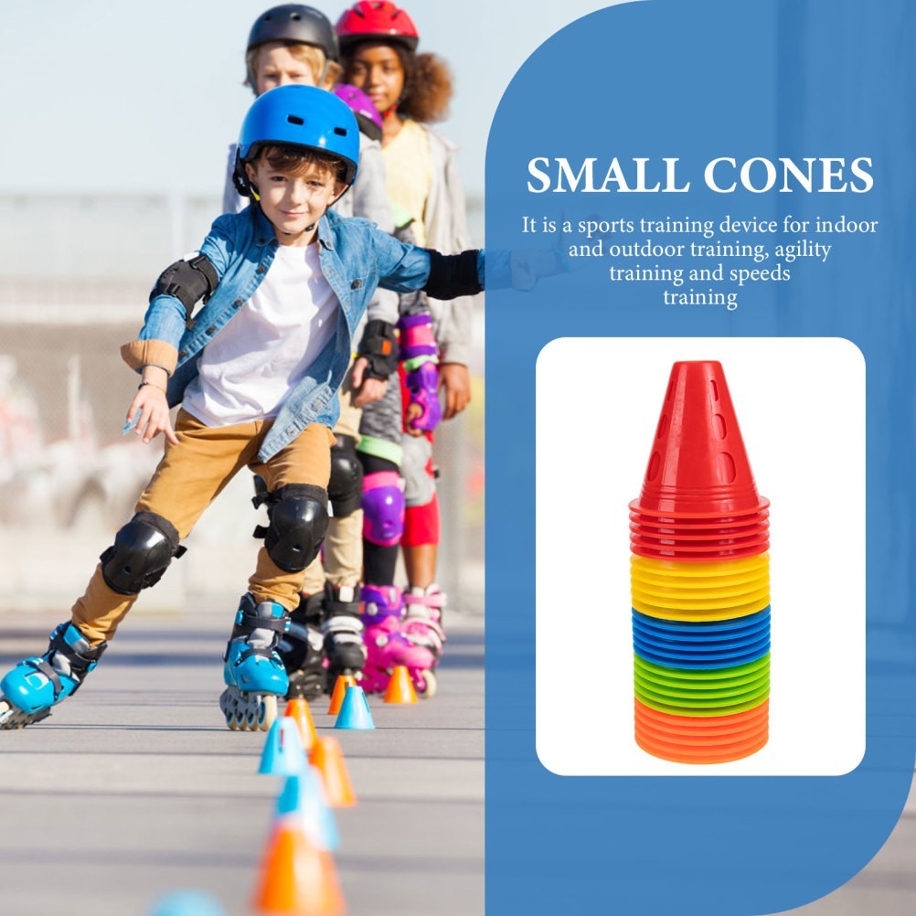 25 Pcs Portable Plastic Roller Skating Marker Cones for Agility Training。*