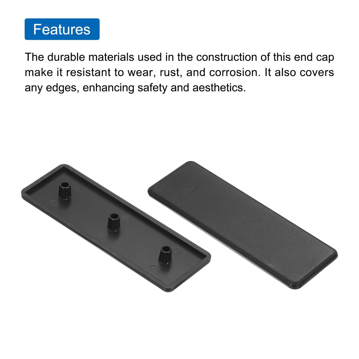10Pcs Standard Plastic Rectangle Aluminum Extrusion End Cap Black 120x40mm