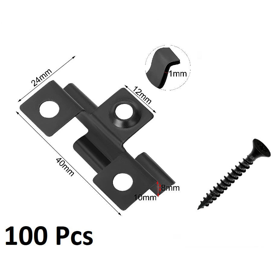 100x Composite Decking Clips 3mm Hidden Fasteners with Screws, Stainless Steel