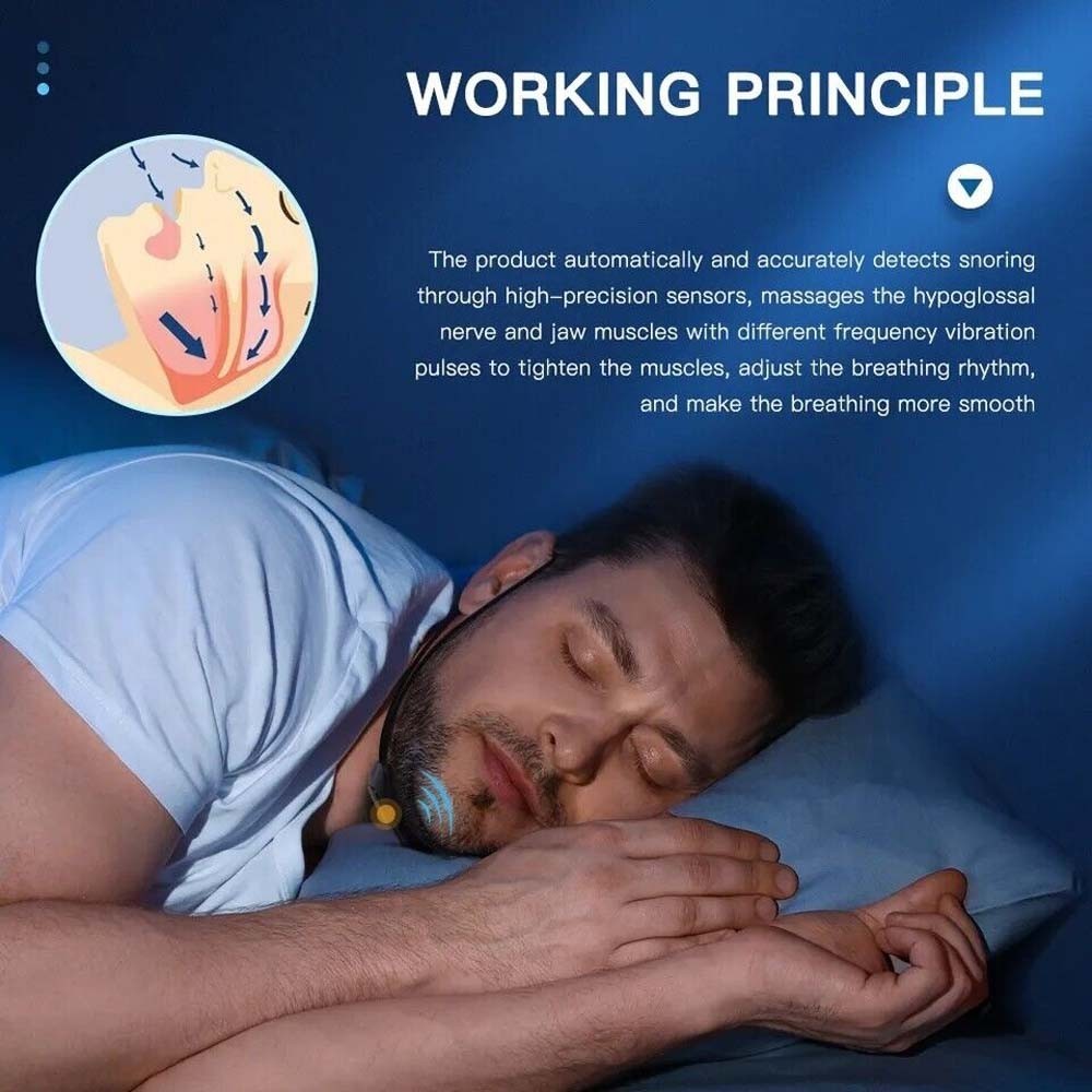 New Smart Snoring Stopper Sleep Aid Anti Snoring Chin Device Muscle Tightening
