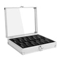 12 Aluminum Wristwatch Watch Jewellery Display Storage Case Box Transparent