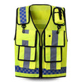 Hi-Vis Safety Vest with Zipper Reflective Jacket Security Waistcoat Pockets