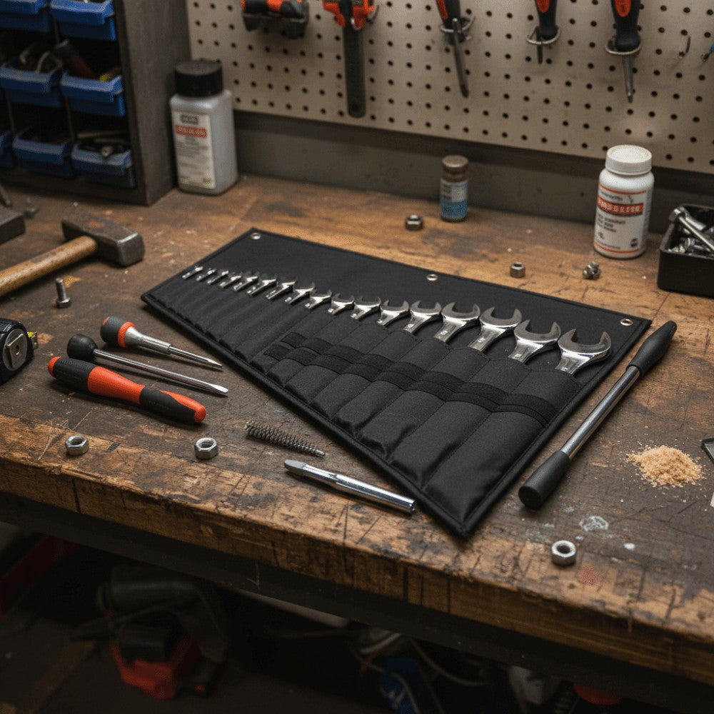 Wrench Organizer Roll Up Heavy-Duty Carrier Holder Wrench Pouch with Straps