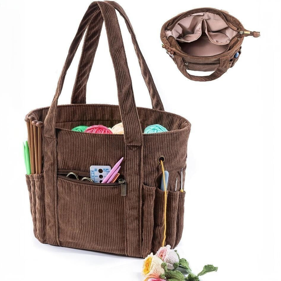 Knitting Yarn Storage Bag Crochet Hooks Sewing Tools Organizer Case