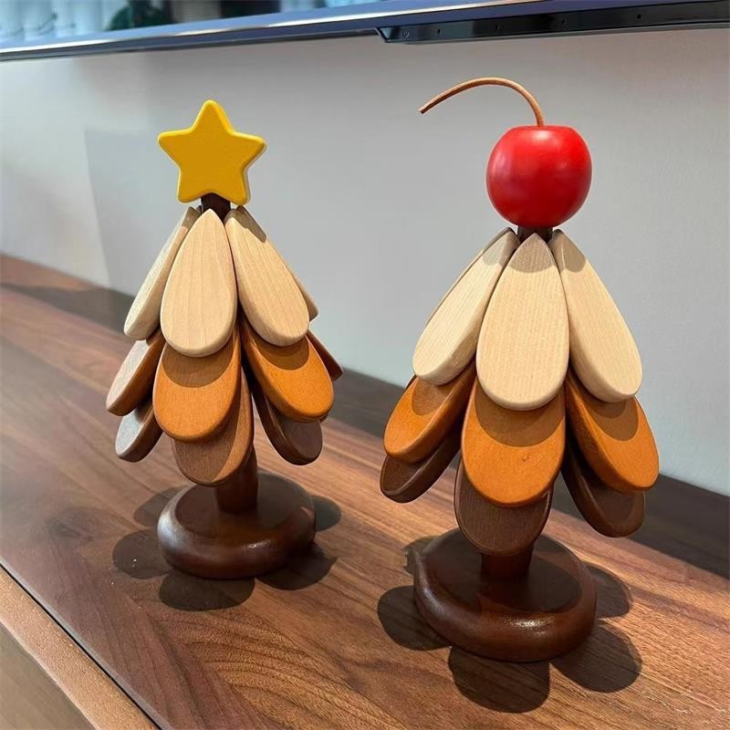 Christmas Tree Coasters Wooden,Wooden Christmas Tree Trivet for Hot Dishes