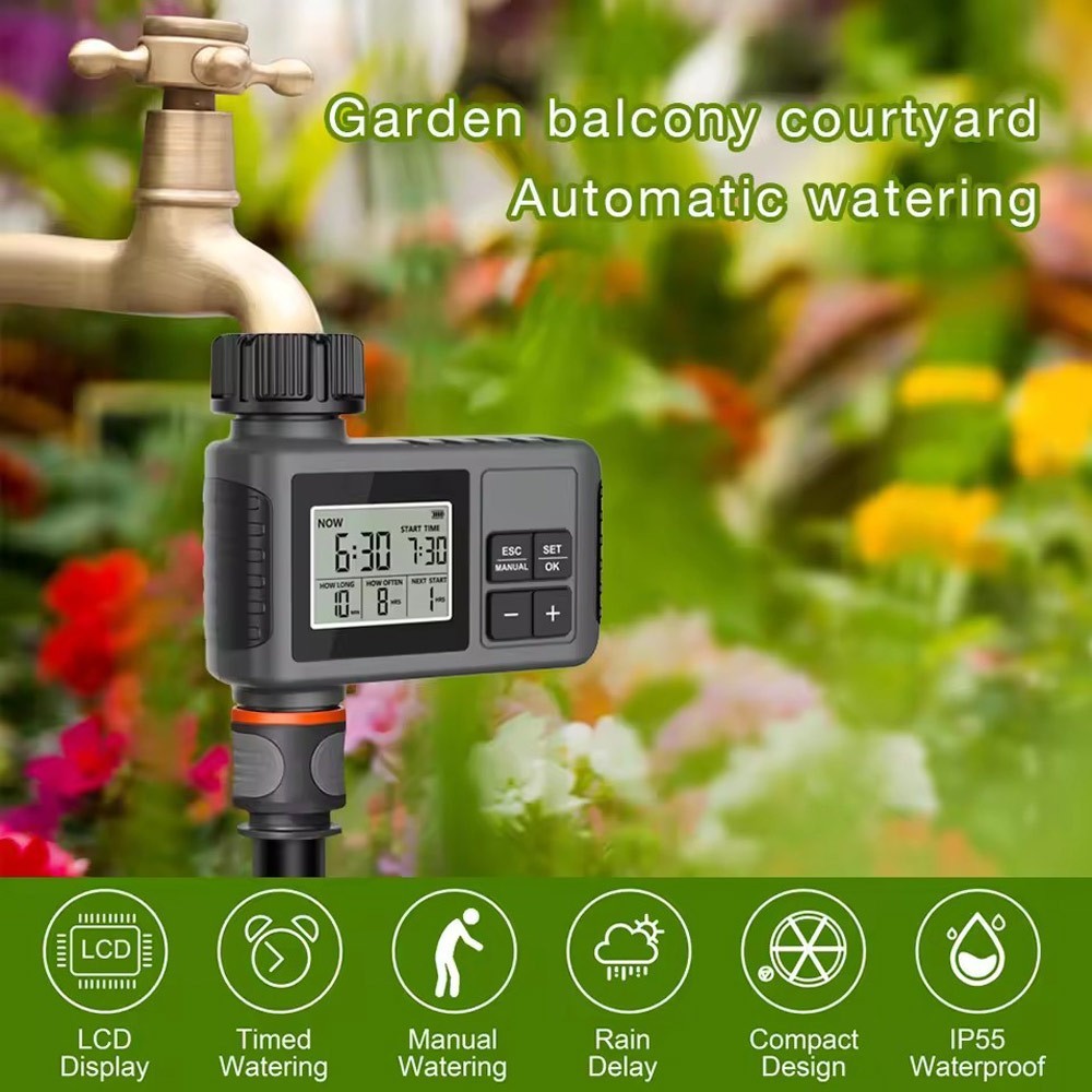 Automatic Water Timer Irrigation Watering System Sprinkler Garden Programmer Set