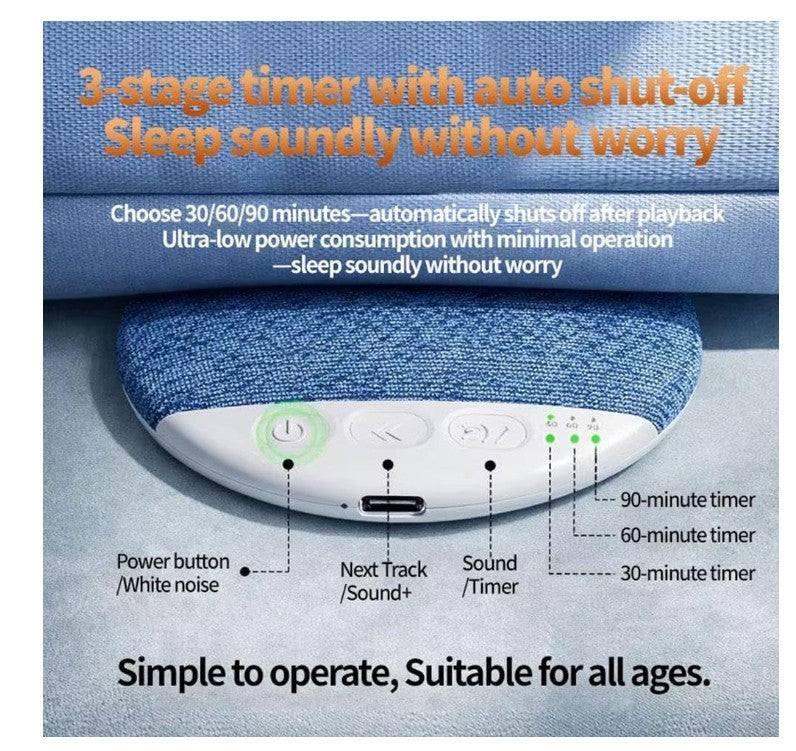 Under Pillow Sleep Speaker with Timing  White Noise