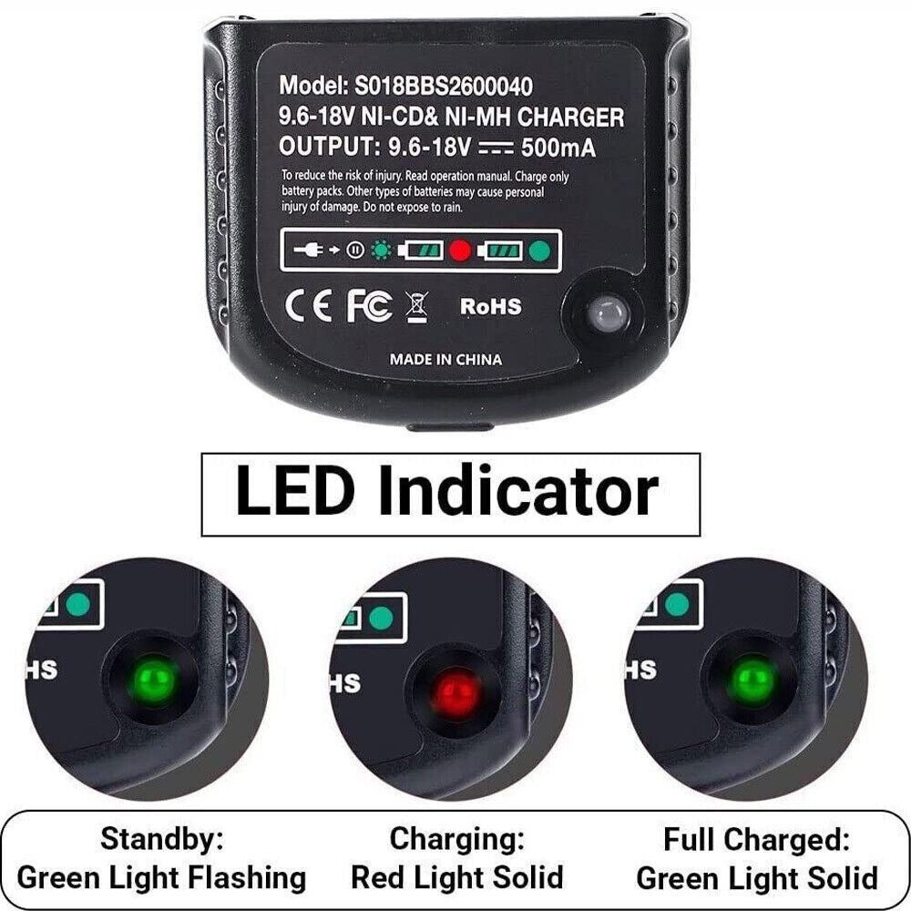For Black Decker A1718 A12 FSB18 BPT1048 FS120BX HPB18 Ni-MH Battery Charger