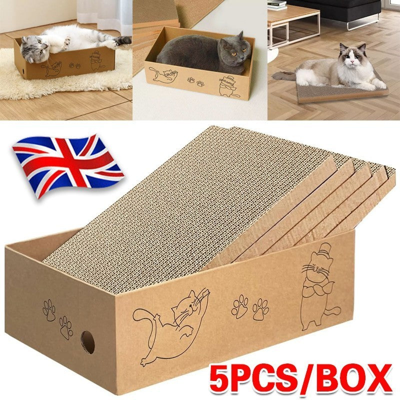 5PC Cat Scratcher Cardboard Scratching Pad Board Corrugated Sofa Bed Protector