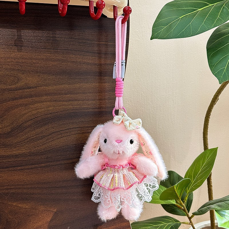 New Floral-pattern Plush Doll Keychain