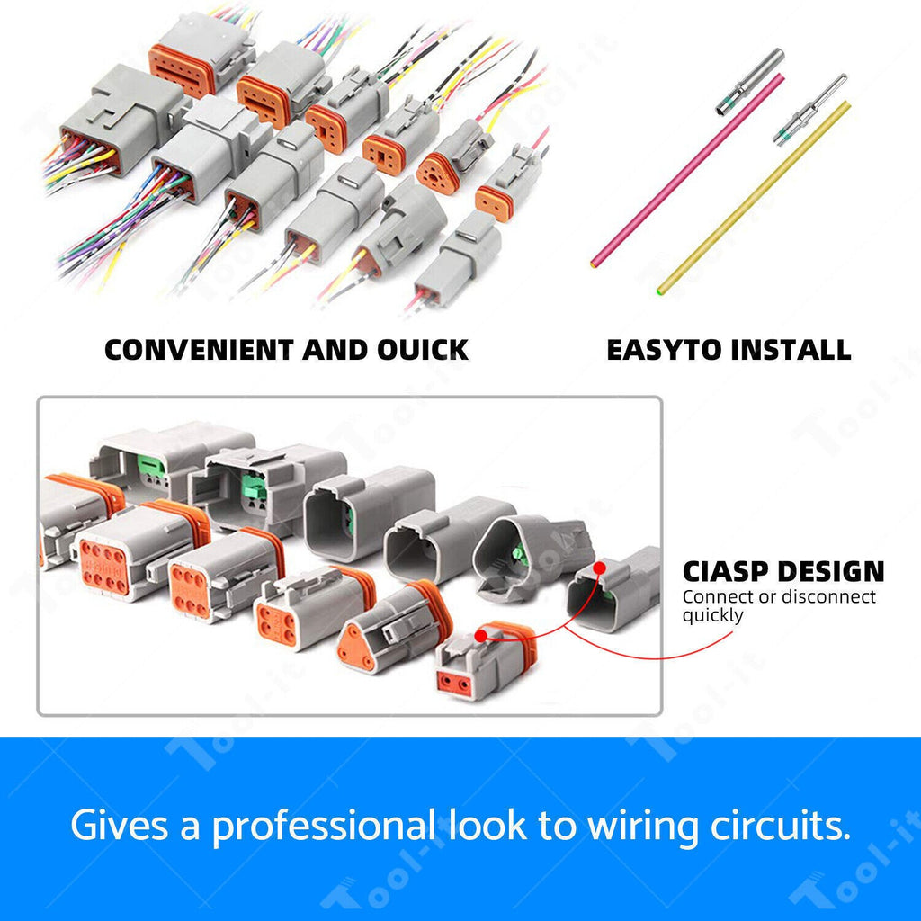 For Deutsch DT Connector Plug Kit 438pcs With Crimp Tool Automotive #DT-KIT3-TR