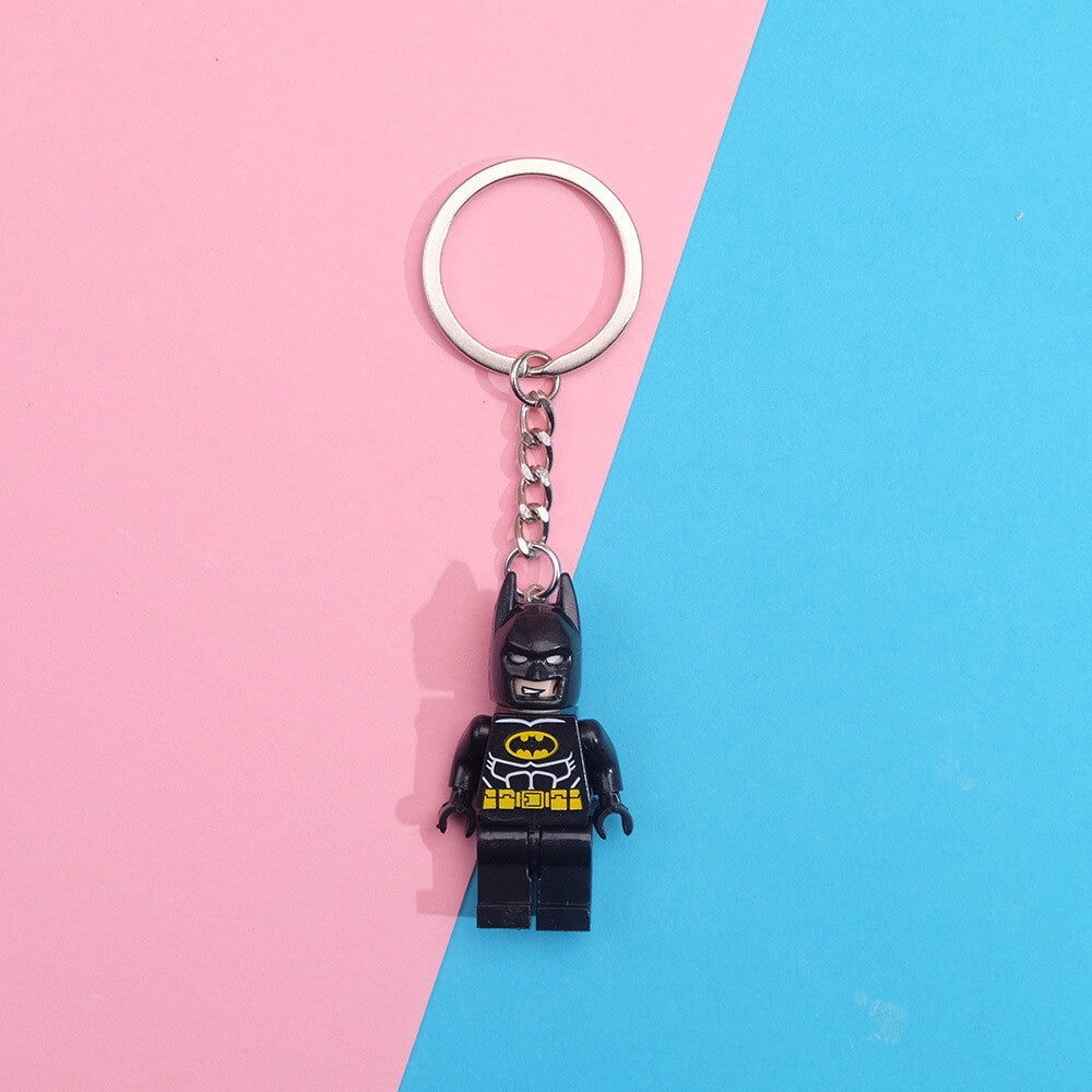 Pink Fairy Batman Lego Keychain Couple Valentine Day Gift Keyring
