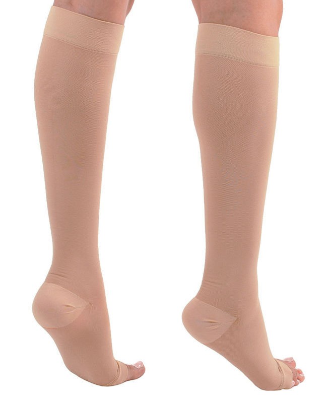 23-32mmHg Medical Support Compression Socks Knee High Stockings Open Toe S-3XL