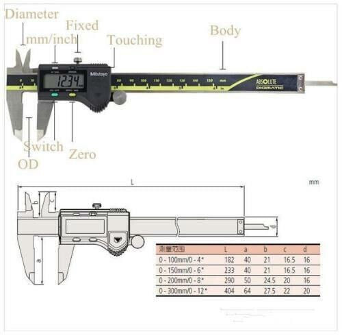 500-196-30 150mm 6" Absolute Digital Vernier Caliper Precision Gauge