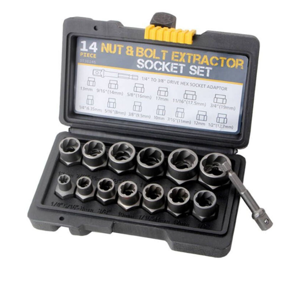 3/8" Locking Wheel Nut Remover Tool Set Stud Bolt Impact Twist Socket Extractor