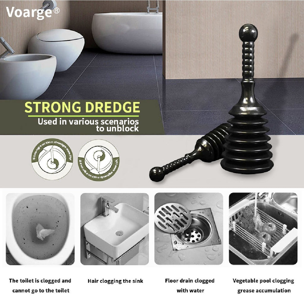 Heavy Duty Sink Plunger Clear Unblock Unclog Drains Sinks Toilets Showers Waste